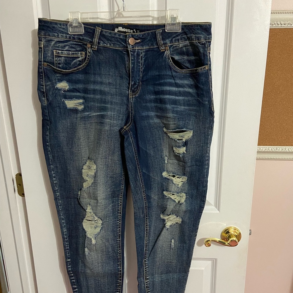 Discolored Denim Jeans